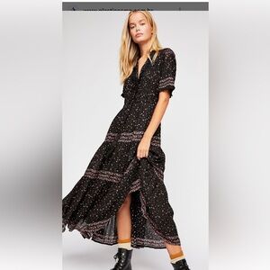 Free People Rare Feelings Black Maxi Dress